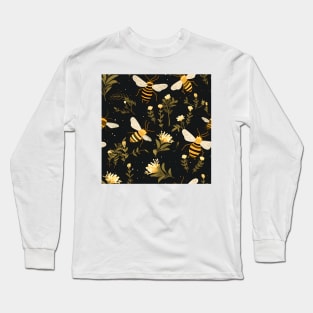 Honeycomb and Bee Pattern 4 Long Sleeve T-Shirt